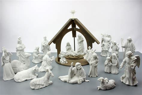 avon white porcelain nativity set